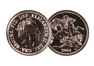 Lot 304 - Queen Elizabeth II gold uncirculated sovereign, 2018