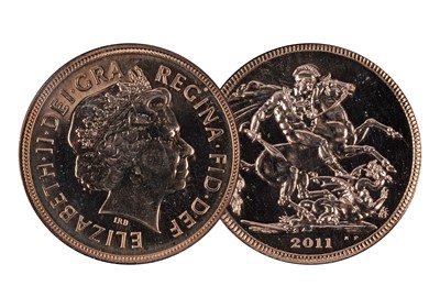Lot 306 - Queen Elizabeth II gold uncirculated sovereign, 2011
