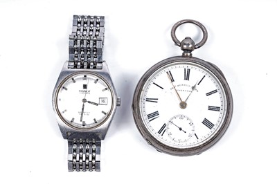 Lot 257 - A silver pocket watch and a Tissot Seastar wristwatch