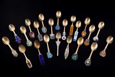 Lot 257 - A collection of twenty-two Danish silver-gilt/parcel-gilt “Christmas” spoons
