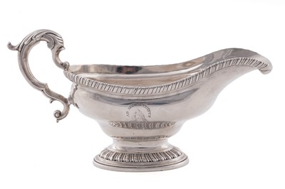 Lot 532 - A George II Scottish silver sauceboat