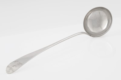 Lot 600 - A George III Scottish provincial silver soup ladle