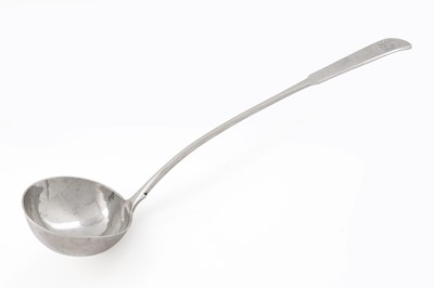 Lot 604 - A George III Scottish provincial silver soup ladle