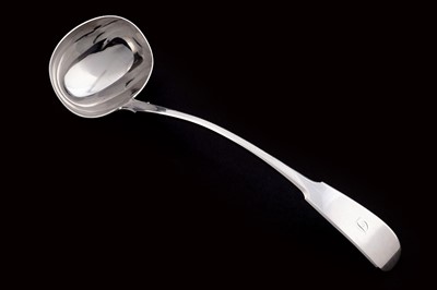 Lot 608 - A rare George IV Scottish provincial silver soup ladle