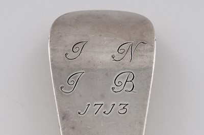 Lot 611 - A rare George II Scottish silver hash spoon