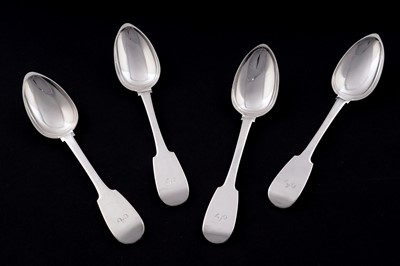Lot 622 - A set of four George IV/William IV silver tablespoons