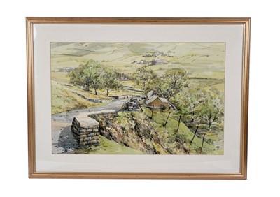 Lot 1662 - George Hutchinson - Nestled houses in a verdant landscape | watercolour