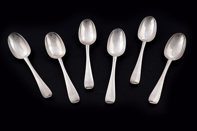 Lot 564 - A set of six George II Scottish silver tablespoons