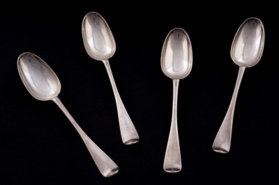 Lot 623 - A set of four George II Sottish silver tablespoons
