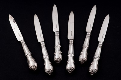 Lot 646 - A set of six Victorian silver dessert knives