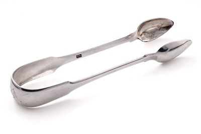 Lot 635 - A pair of George III/IV Scottish provincial silver sugar tongs