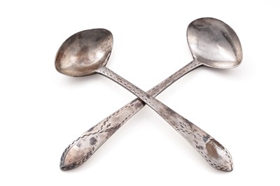 Lot 632 - A rare pair of George III Irish provincial salt spoons