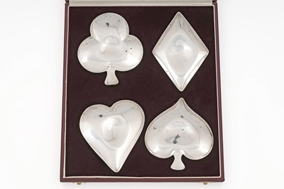 Lot 31 - An Elizabeth II cased set of four silver novelty dishes