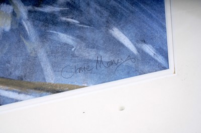 Lot 65 - Clare Money - Oil rig in harbour | pastel