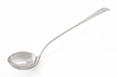 Lot 601 - A George III Scottish provincial silver soup ladle
