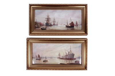 Lot 1558 - Bernard Benedict Hemy - Two Tyne shipping views | oils