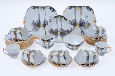 Lot 297 - A Shelley ‘Tall Trees’ 11678 pattern tea service