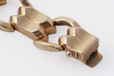 Lot 47 - A 1960's 18ct gold Modernist style fancy-link bracelet