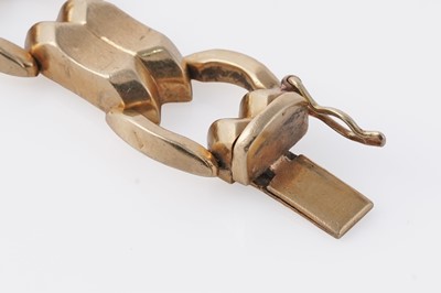 Lot 47 - A 1960's 18ct gold Modernist style fancy-link bracelet