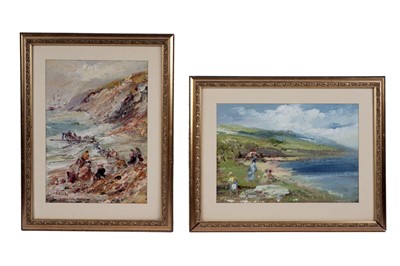 Lot 1554 - F. Burke - Two Impressionistic figural views | oil