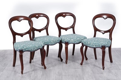 Lot 6 - A set of four Victorian mahogany balloon back dining chairs