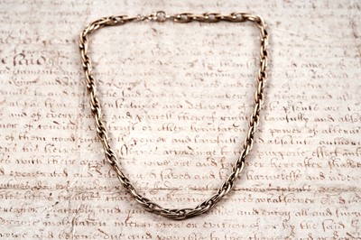 Lot 864 - A 9ct gold fancy-link necklace