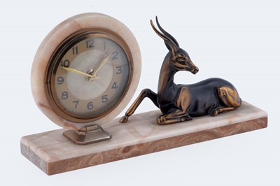 Lot 161 - Marti: a French Art Deco Marble figural mantel timepiece