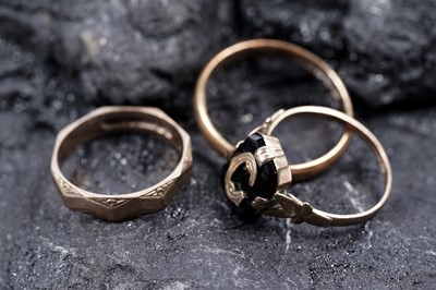 Lot 211 - Two 9ct gold wedding bands and another