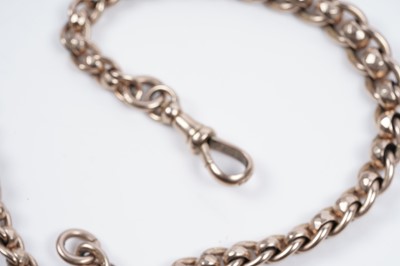 Lot 216 - A 9ct yellow gold watch chain