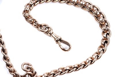 Lot 216 - A 9ct yellow gold watch chain