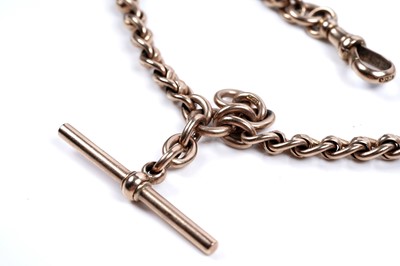 Lot 216 - A 9ct yellow gold watch chain
