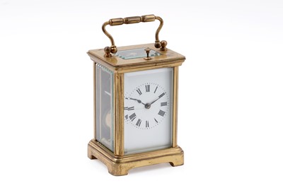 Lot 163 - Richard & Co: a French gilt brass 8-day repeating carriage clock