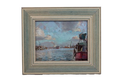 Lot 1557 - Walter Holmes - Returning to the River Tyne | oil