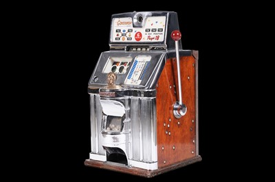 Lot 48 - Jennings & Company Chicago Illinois, ‘The Governor’, Indian head mascot chrome plated one arm bandit