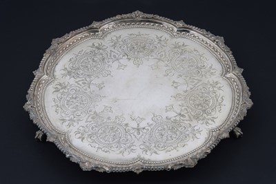 Lot 426 - A Victorian silverplated serving tray