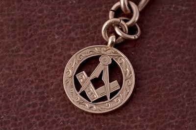 Lot 31 - An early 20th Century 9ct rose gold curb-link "Albert" watch chain