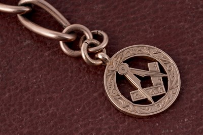 Lot 31 - An early 20th Century 9ct rose gold curb-link "Albert" watch chain