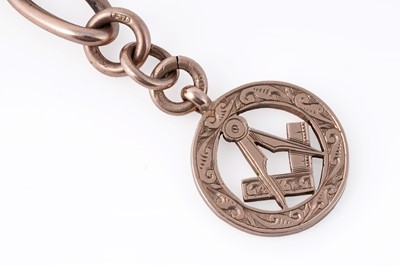 Lot 31 - An early 20th Century 9ct rose gold curb-link "Albert" watch chain