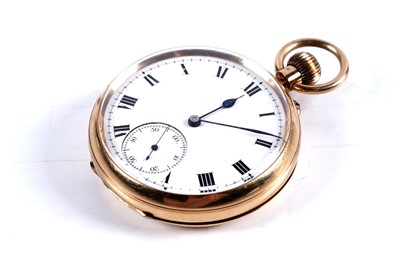 Lot 808 - J Pearson, Bishop Auckland: an 18ct yellow gold cased open faced pocket watch