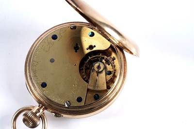 Lot 808 - J Pearson, Bishop Auckland: an 18ct yellow gold cased open faced pocket watch