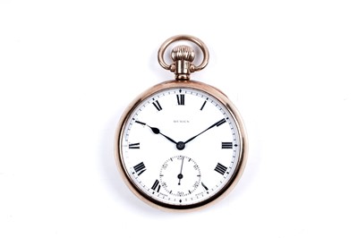 Lot 809 - Buren: a 9ct yellow gold cased open faced pocket watch