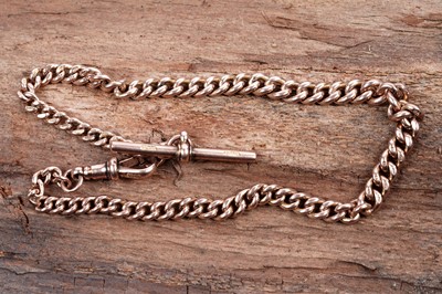 Lot 157 - A 9ct yellow gold albert watch chain