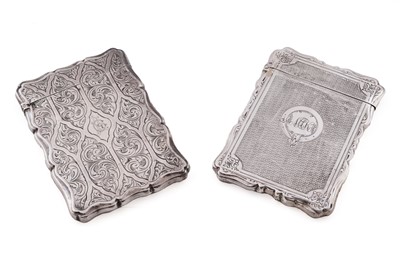 Lot 267 - Two Victorian silver card cases