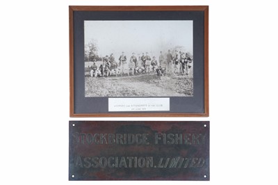 Lot 307 - A bronze name plaque ‘Stockbridge Fishery Association Limited’; and photo