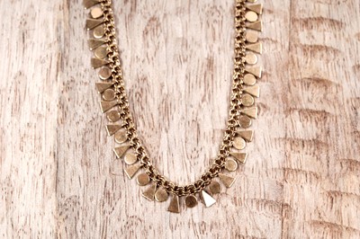 Lot 948 - An Egyptian gold fringe necklace