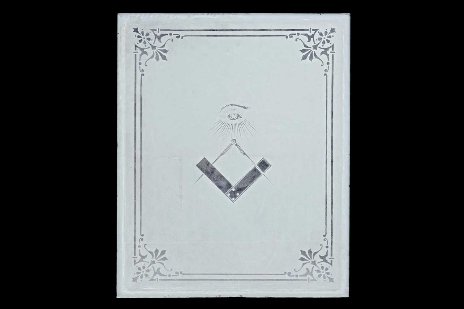 Lot 296 - Masonic Interest: a frosted glass windowpane