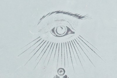 Lot 296 - Masonic Interest: a frosted glass windowpane