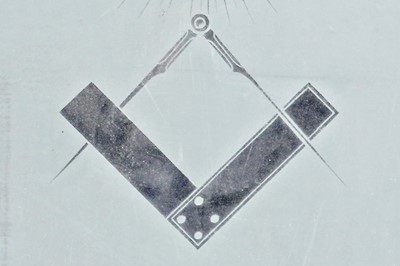Lot 296 - Masonic Interest: a frosted glass windowpane
