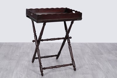 Lot 4 - A 19th Century mahogany butler’s tray on stand