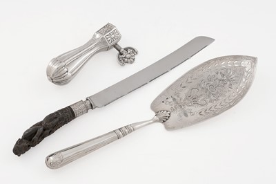 Lot 59 - An early 19th Century Russia silver fish slice; and other items